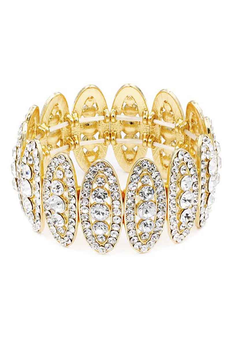 Women's Rhinestone Oval Stretch Bracelet