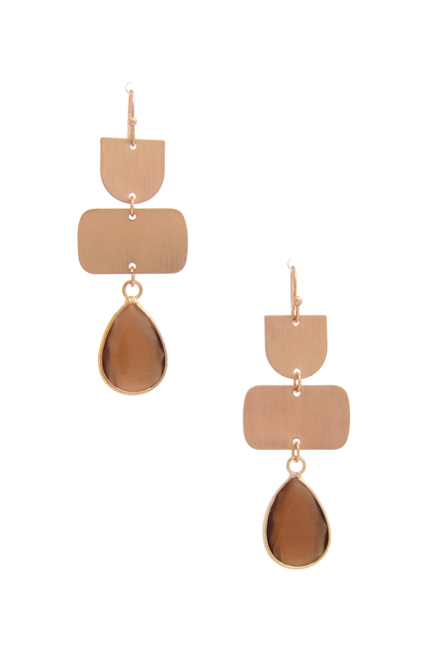 Women's Teardrop Gem Multi Shape Dangle Earring