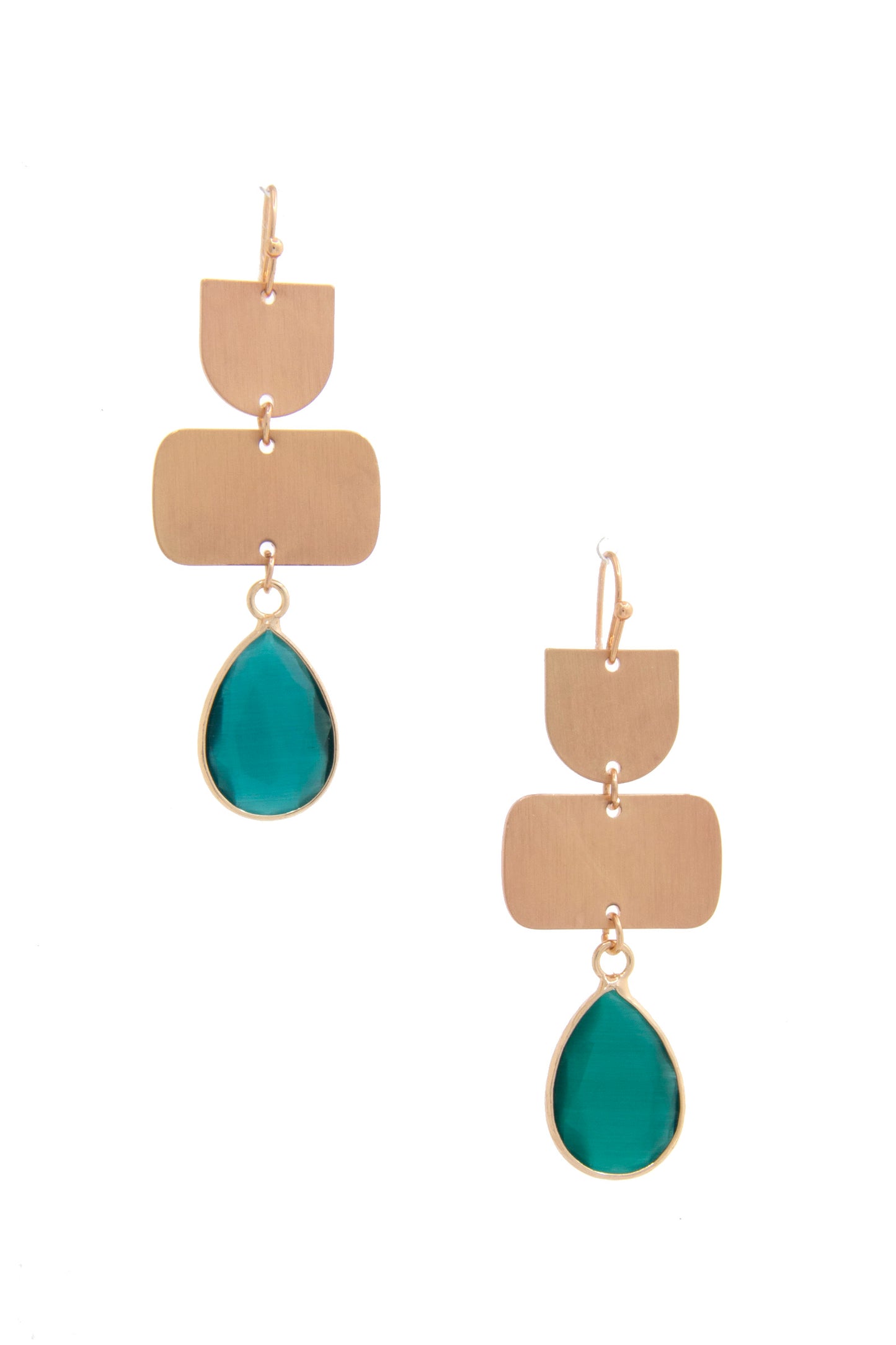 Women's Teardrop Gem Multi Shape Dangle Earring