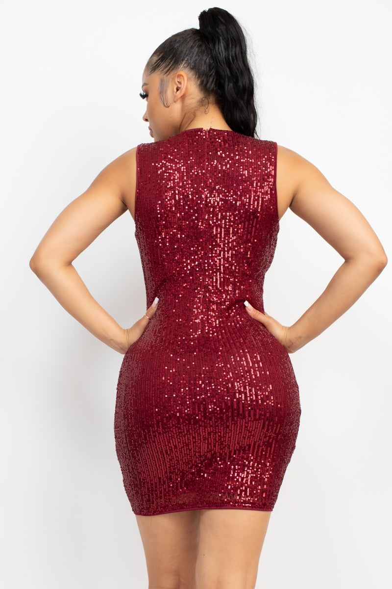 Women's Sequin Mesh Bodycon Dress