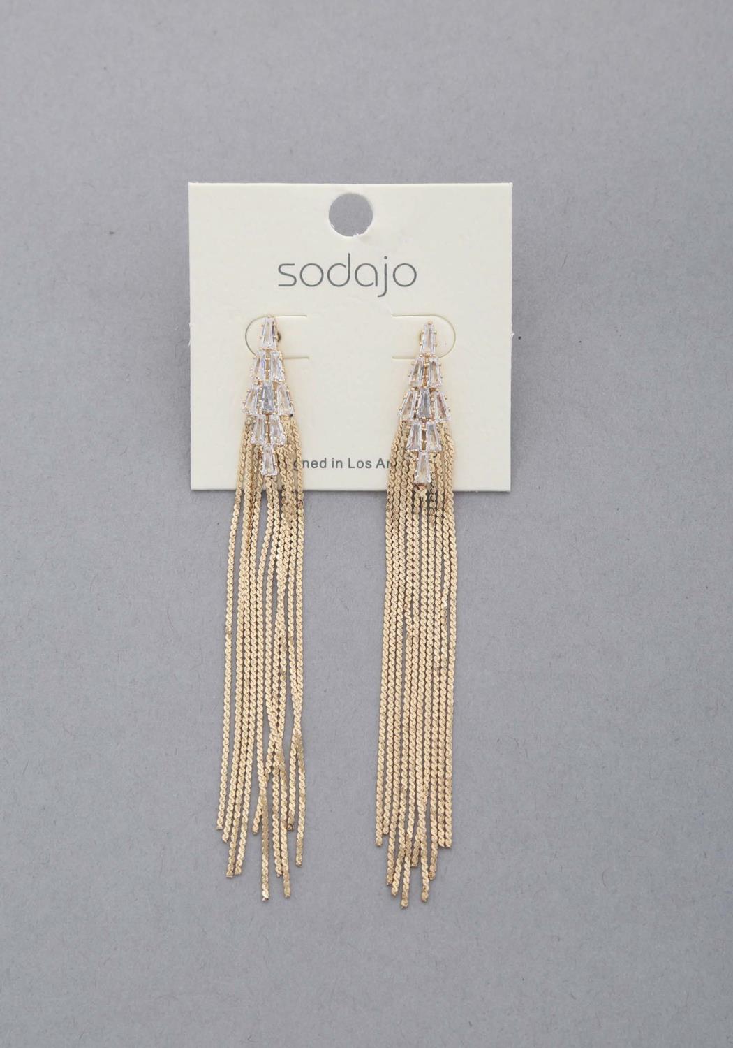 Women's Sodajo Crystal Metal Chain Dangle Earring