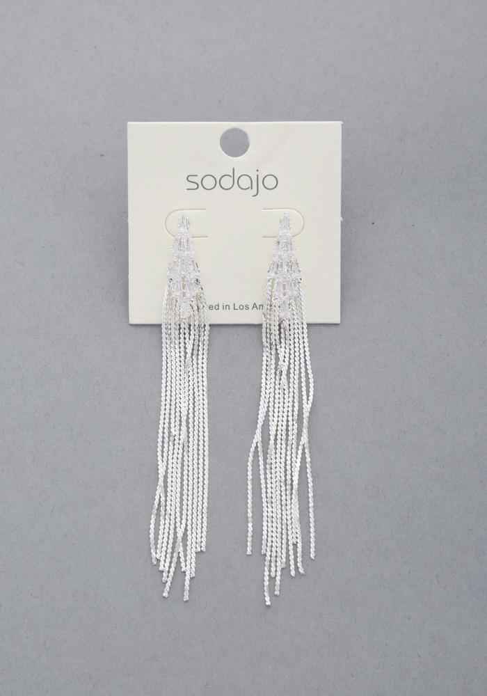 Women's Sodajo Crystal Metal Chain Dangle Earring