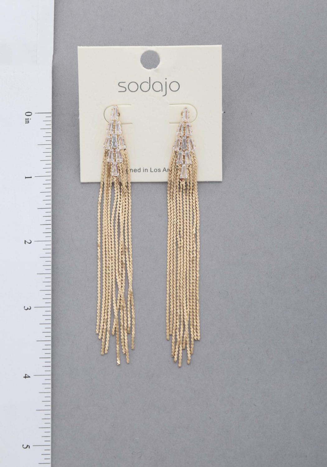 Women's Sodajo Crystal Metal Chain Dangle Earring