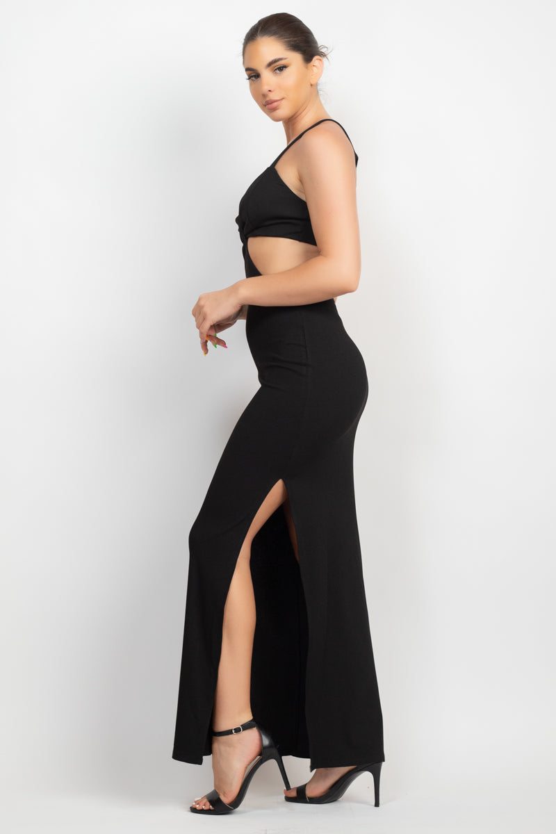 Women's Cutouts Side Slit Maxi Dress