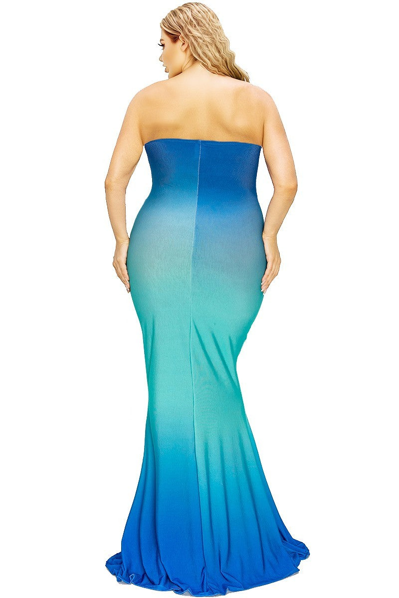 Women's Plus Gradient Tube Maxi Dress