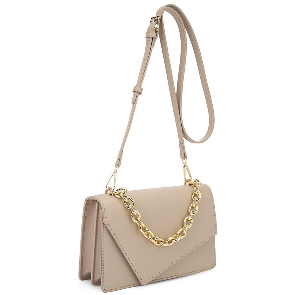 Women's Smooth Plain Chain Link Crossbody Bag