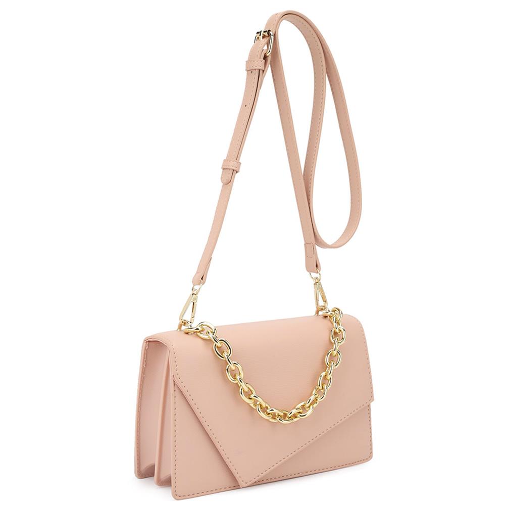 Women's Smooth Plain Chain Link Crossbody Bag