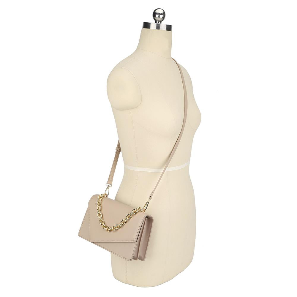 Women's Smooth Plain Chain Link Crossbody Bag