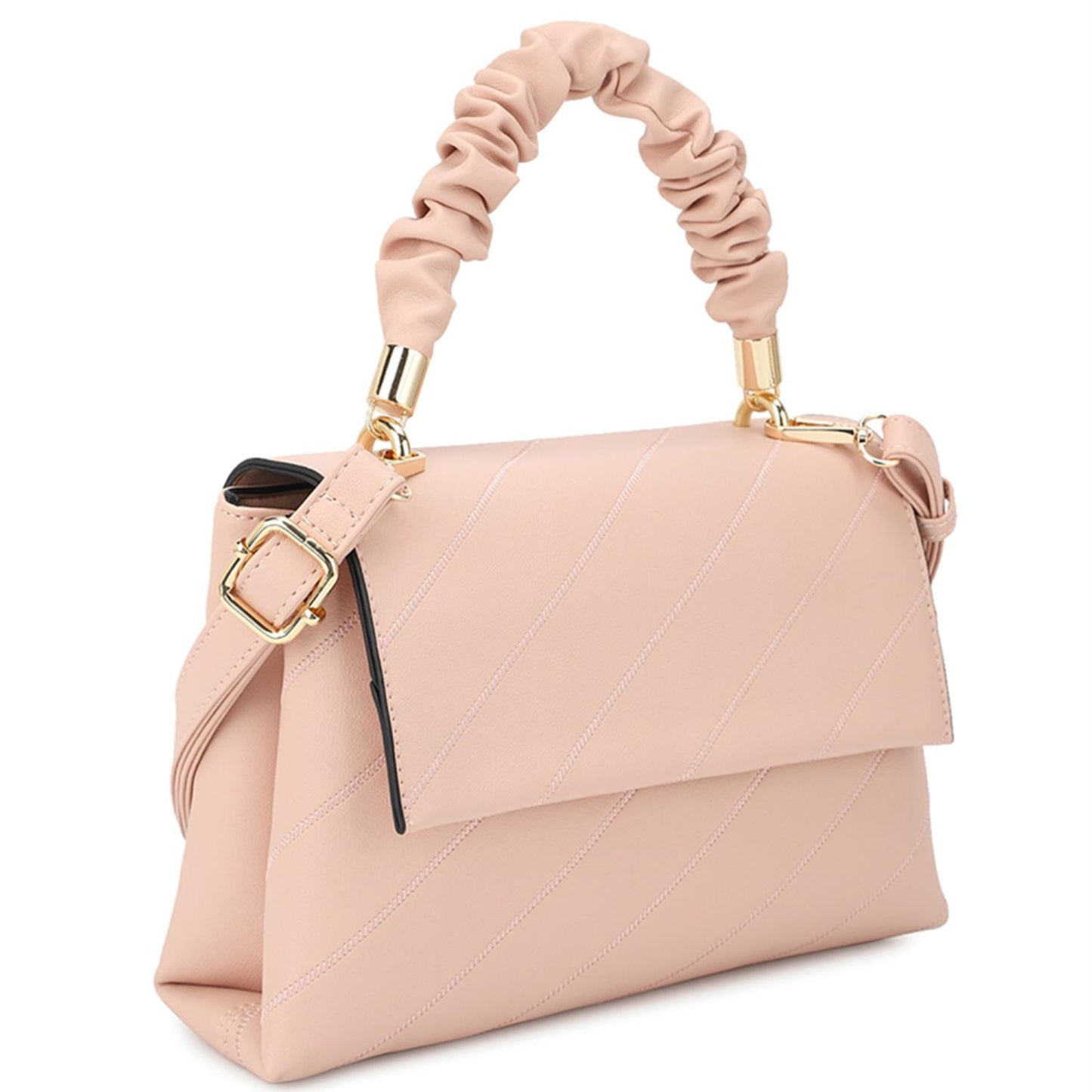 Women's Smooth Pattern Wrinkle Handle Crossbody Bag