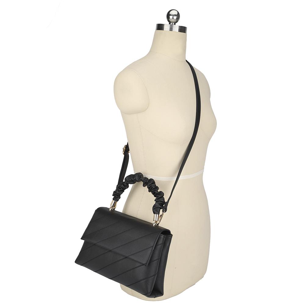 Women's Smooth Pattern Wrinkle Handle Crossbody Bag