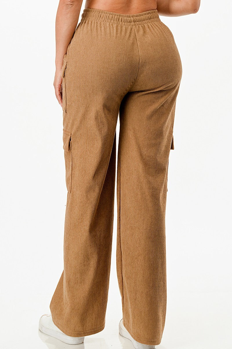 Women's Solid Corduroy Cargo Pants (M, L & XL Only)