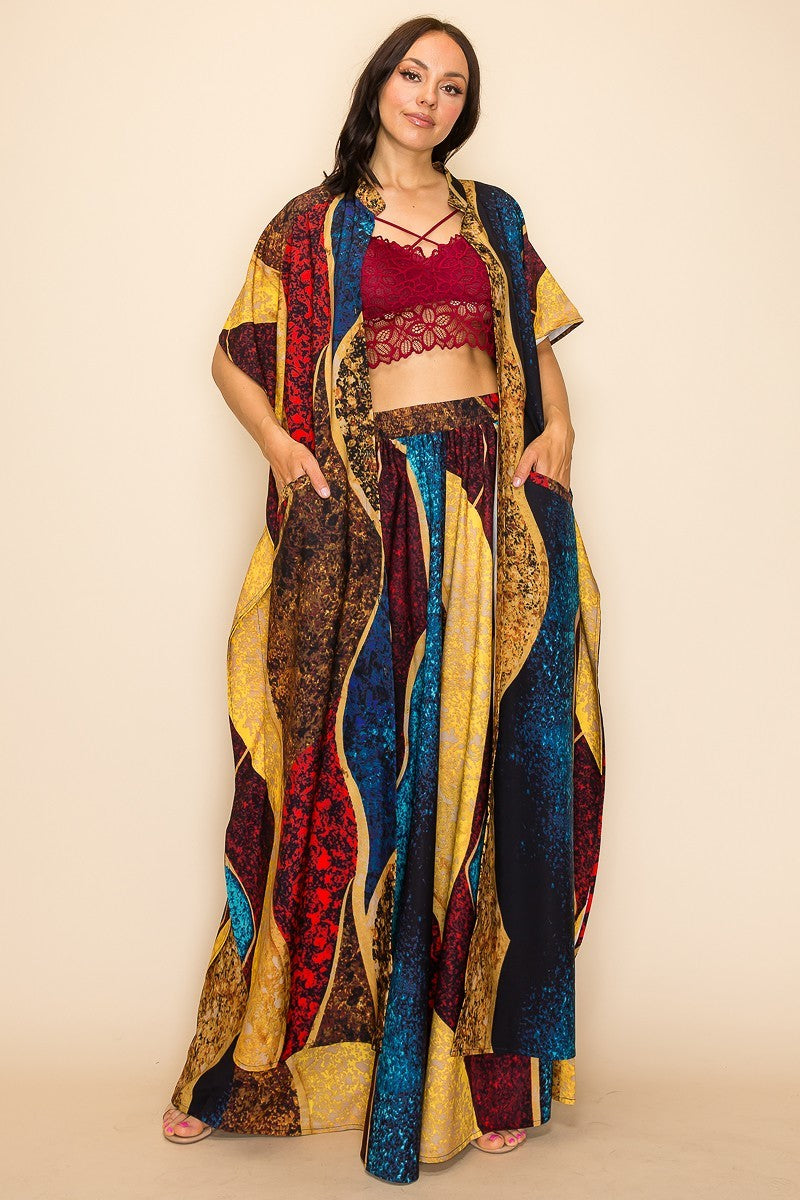 Women's Printed Wide Pants Set