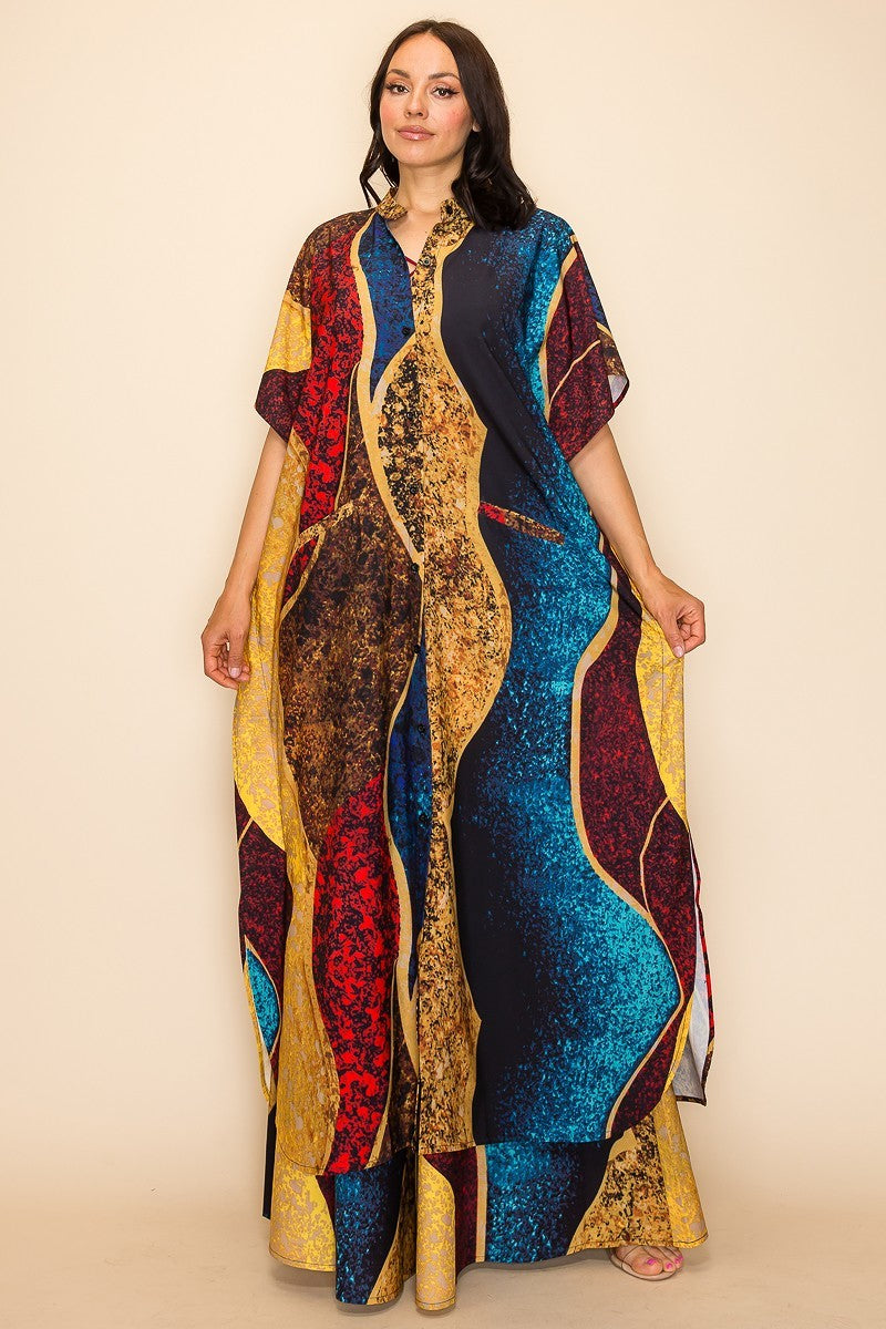 Women's Printed Wide Pants Set
