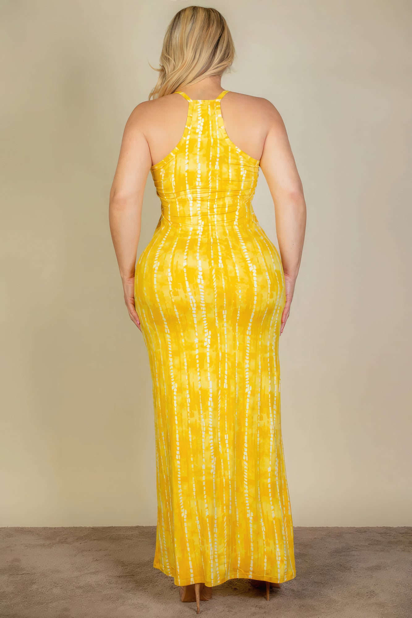 Women's Plus Size Tie Dye Printed Cami Bodycon Maxi Dress