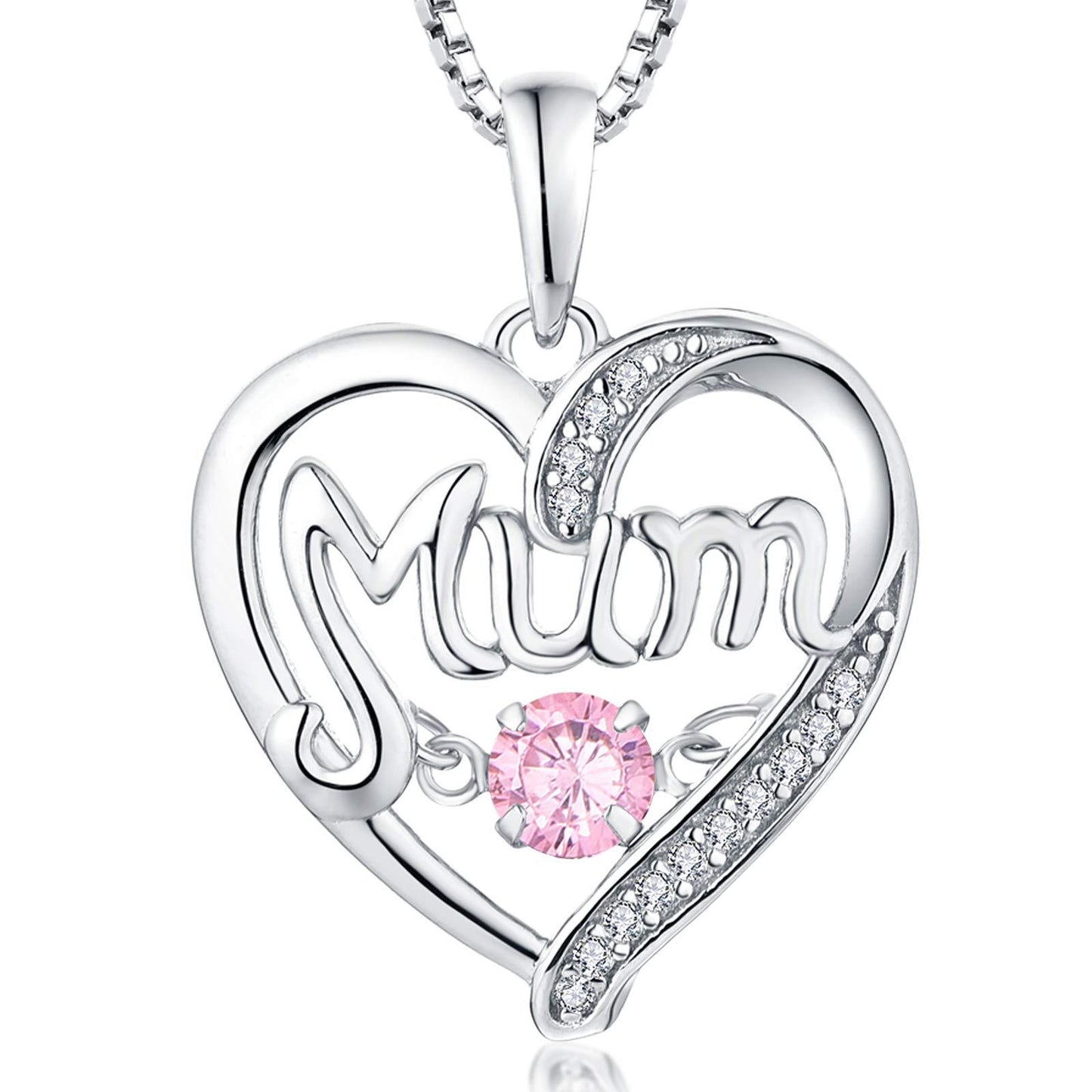 Women's S925 Silver Pulsatile Heart Mother's Day Gift Birthstones Smart Pendant