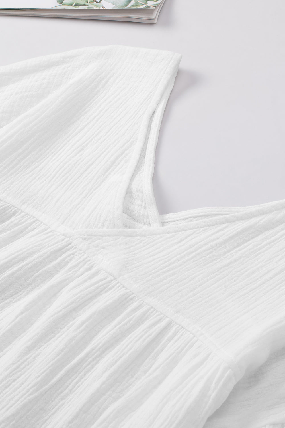 Women's Dropped Shoulder V-Neck Blouse