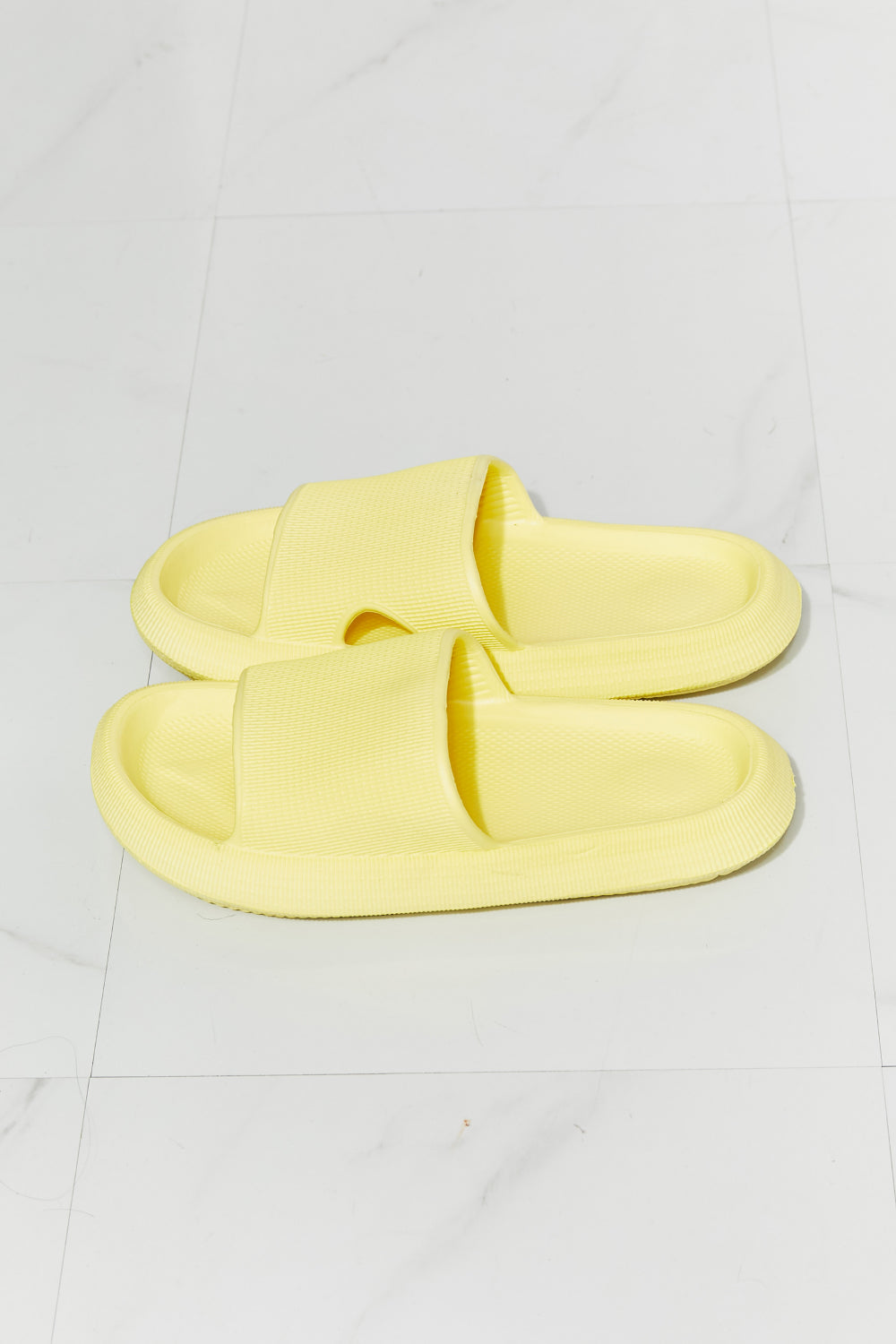 Women's MMShoes Arms Around Me Open Toe Slide in Yellow