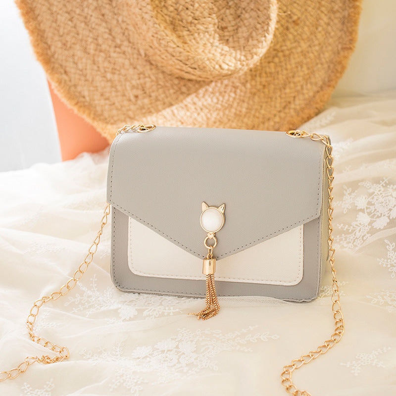 Women's Crossbody Cat Lock Chain Strap Messenger Purse Bag