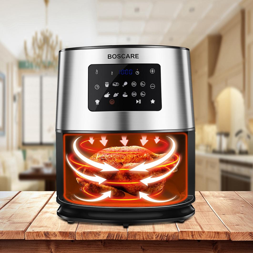6.3QT 1700W Stainless Steel Air Fryer Oven For Roasting Multi-function Screen