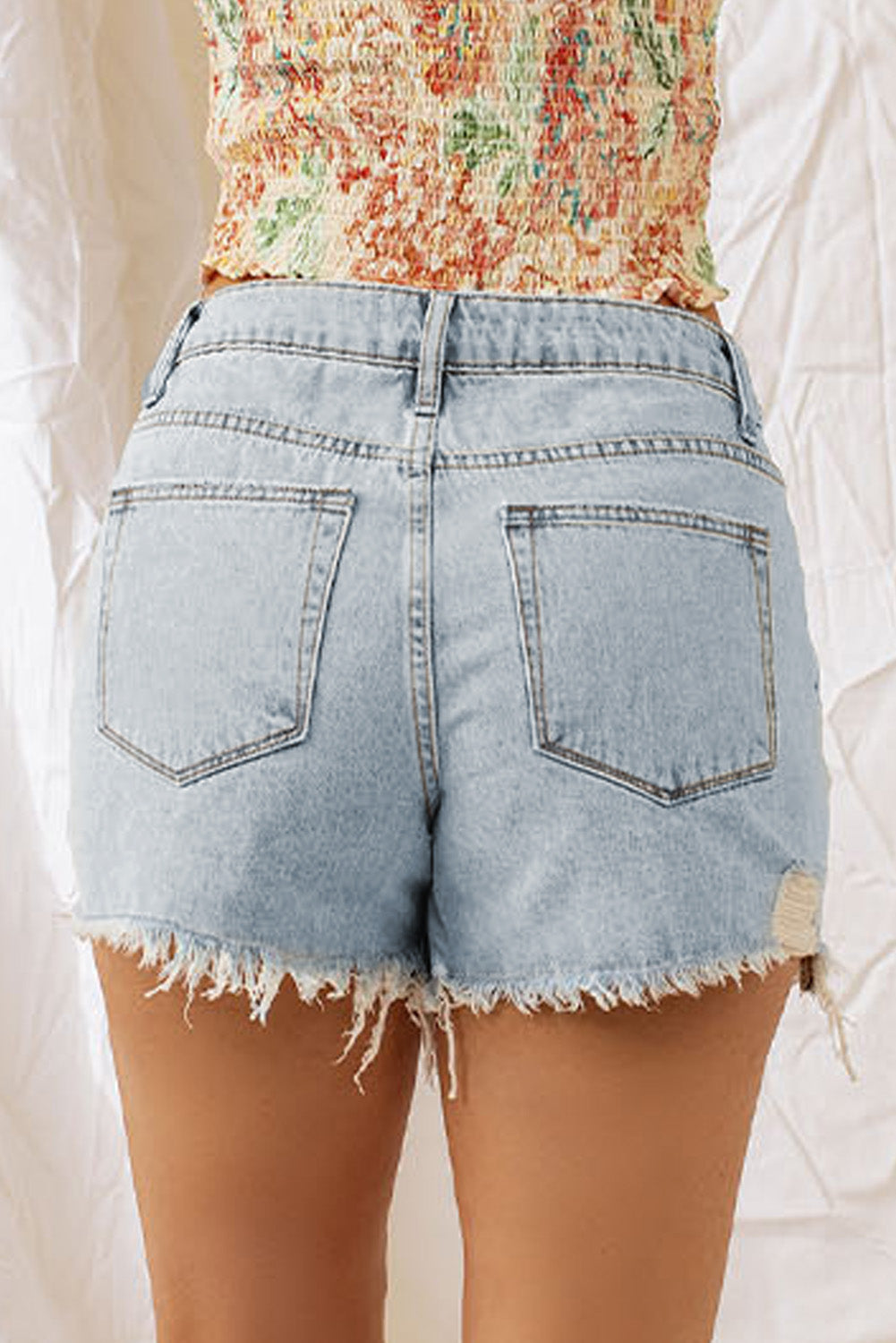 Women's Distressed Denim Jean Shorts