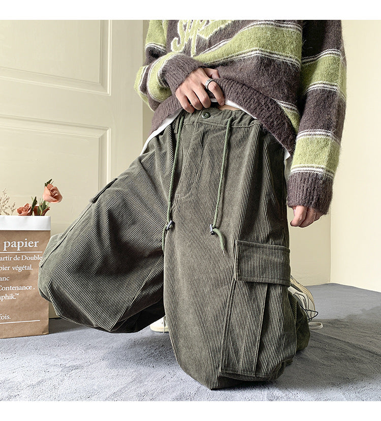 Men's Thickened American Large Pocket Ankle Banded Hip Hop Pants