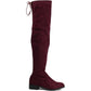 Women's Over the Knee Low Heel Suede Boot