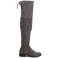 Women's Over the Knee Low Heel Suede Boot