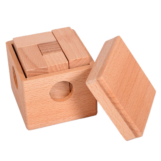 Desk Novelty Wooden Soma Cube Puzzle IQ Mind Box Brain Teaser Game for Adults Kids