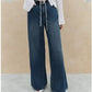 Wide Leg Straight Jeans Women Autumn Winter Loose High Waist All