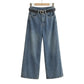 Wide Leg Straight Jeans Women Autumn Winter Loose High Waist All