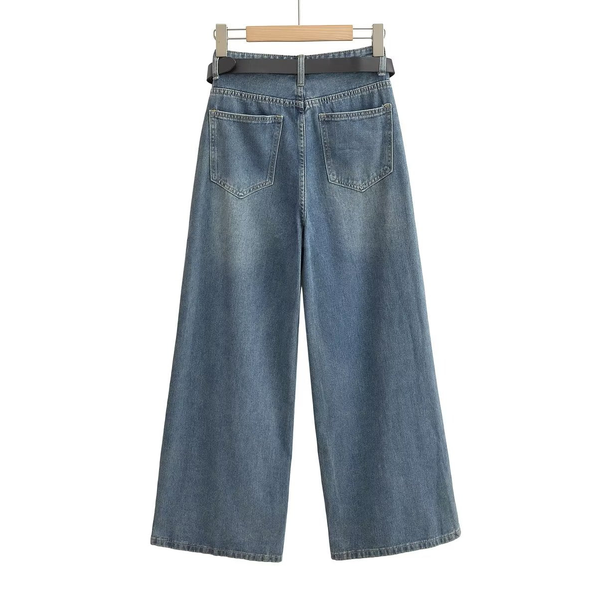 Wide Leg Straight Jeans Women Autumn Winter Loose High Waist All