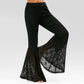 Women's Lace Flare Pants Patchwork Slim Trousers