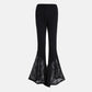 Women's Lace Flare Pants Patchwork Slim Trousers