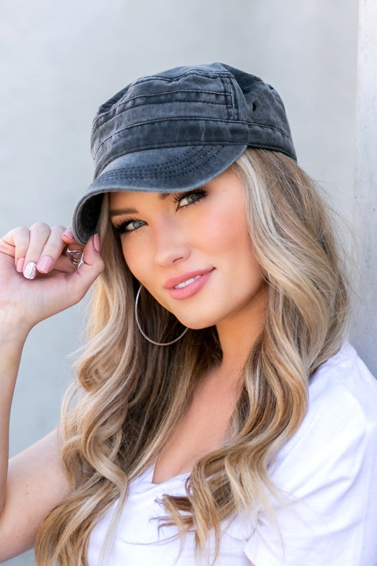 Women's Distressed Cadet Hat Cap