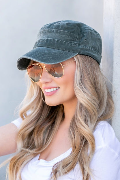 Women's Distressed Cadet Hat Cap