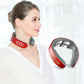Four-Head Electric Pulse Neck Massager Far Infrared Heat Pain Relief Tool