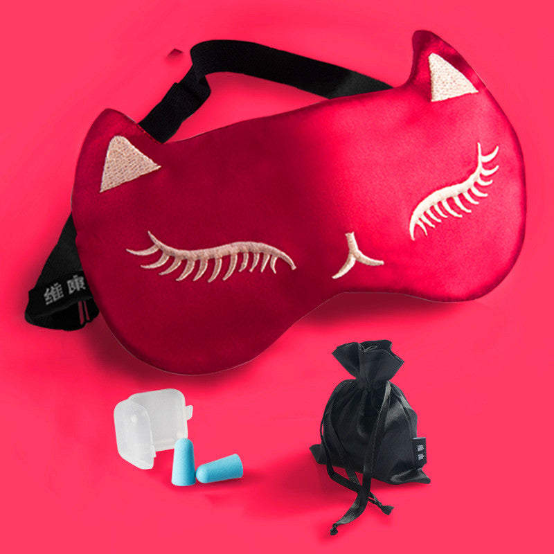 Silk Eye Mask Sleep Shading Breathable Women And Men Sleep Relief Cats Ice Compress Ice Bag Eye Mask