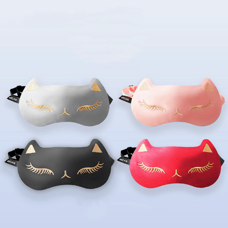 Silk Eye Mask Sleep Shading Breathable Women And Men Sleep Relief Cats Ice Compress Ice Bag Eye Mask