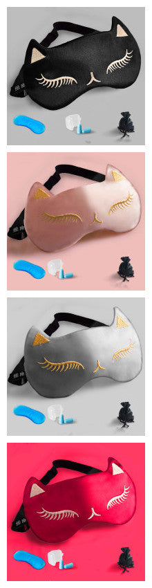 Silk Eye Mask Sleep Shading Breathable Women And Men Sleep Relief Cats Ice Compress Ice Bag Eye Mask