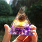 Natural Tiger Eye Orgonite Pyramid Healing Crystals Centerpiece Energy Generator Reiki Chakra Multiplier Orgone Amethyst Meditation