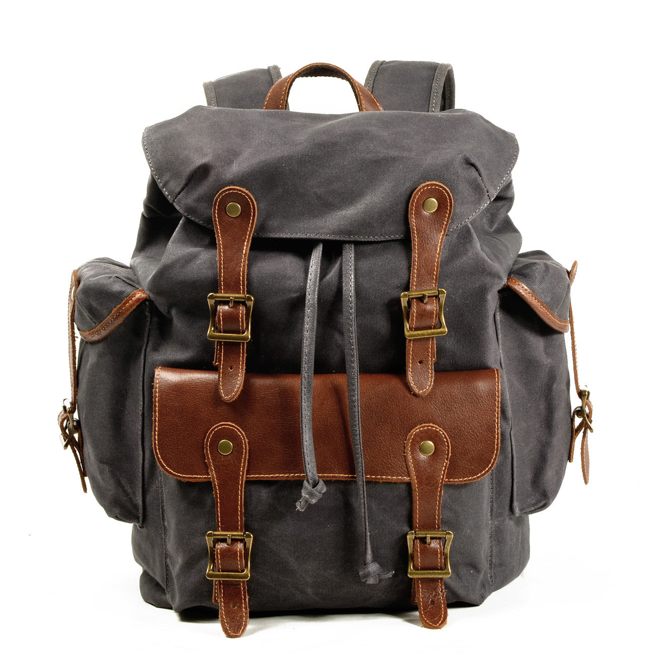 Unisex Multi Pocket Canvas Bag Travel Backpack