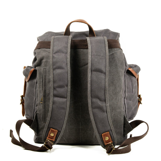 Unisex Multi Pocket Canvas Bag Travel Backpack
