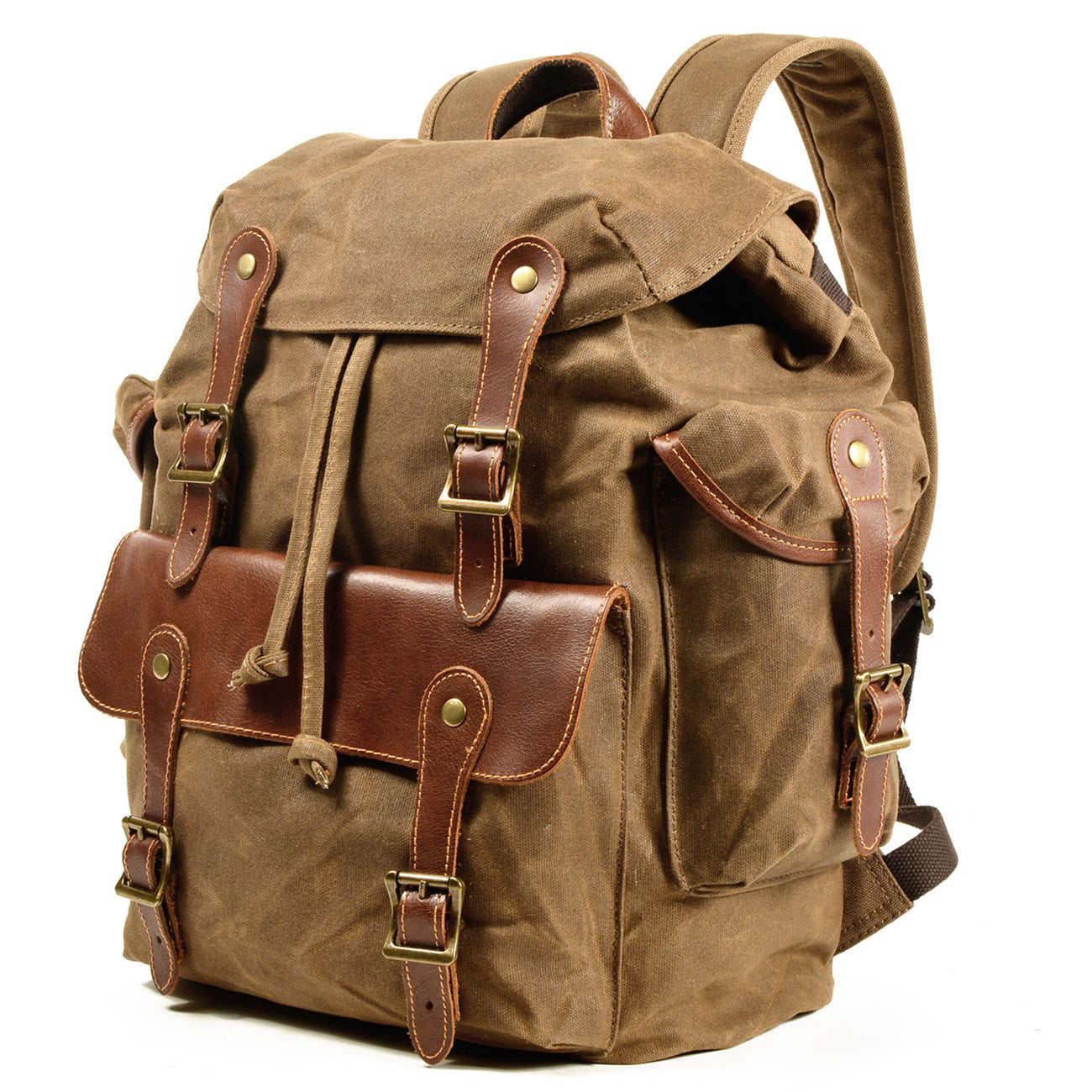 Unisex Multi Pocket Canvas Bag Travel Backpack