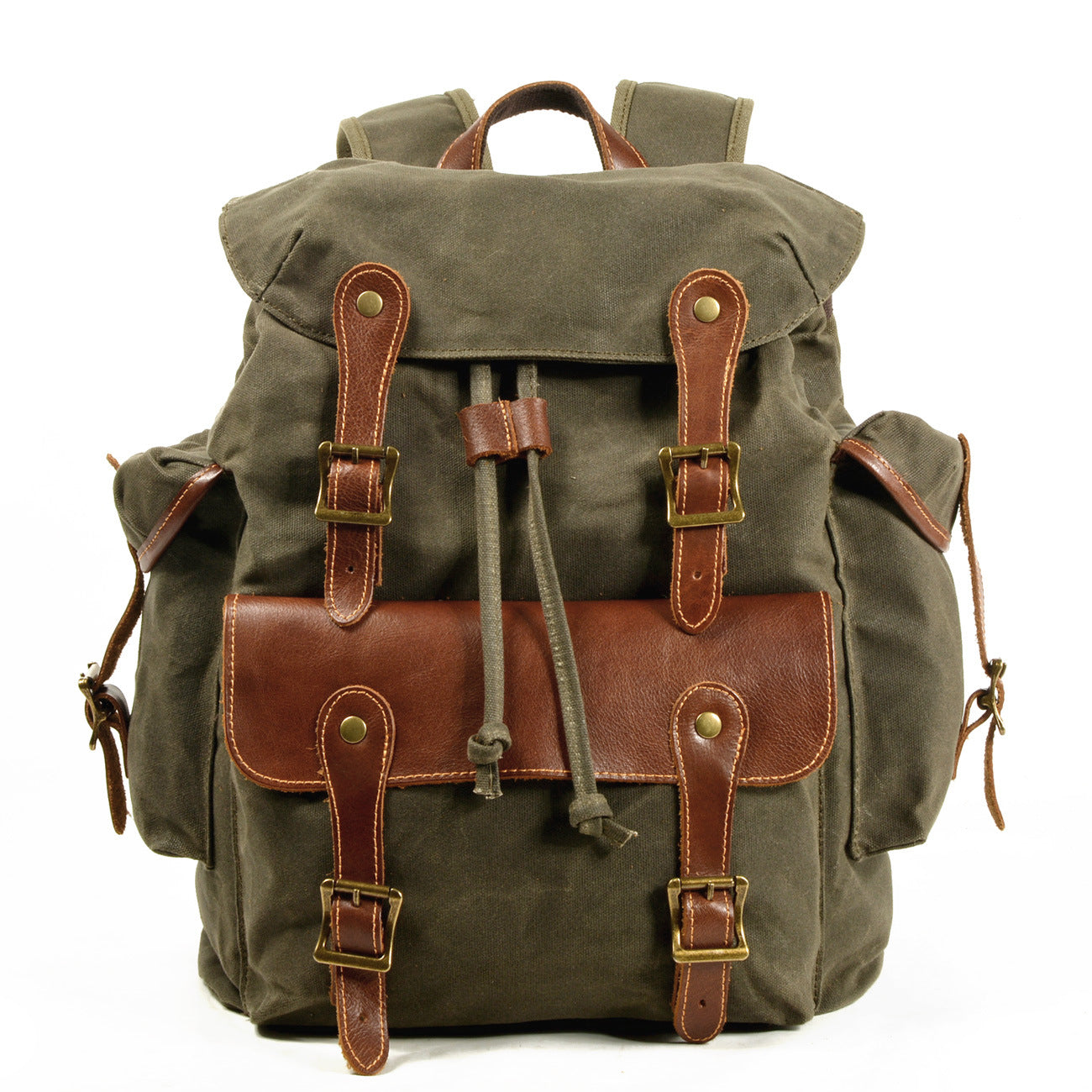 Unisex Multi Pocket Canvas Bag Travel Backpack
