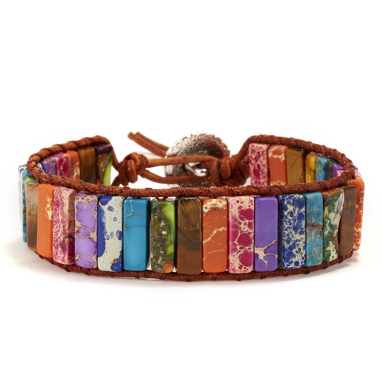 Natural Stone Seven Chakra Hand-woven Slipknot Bracelet