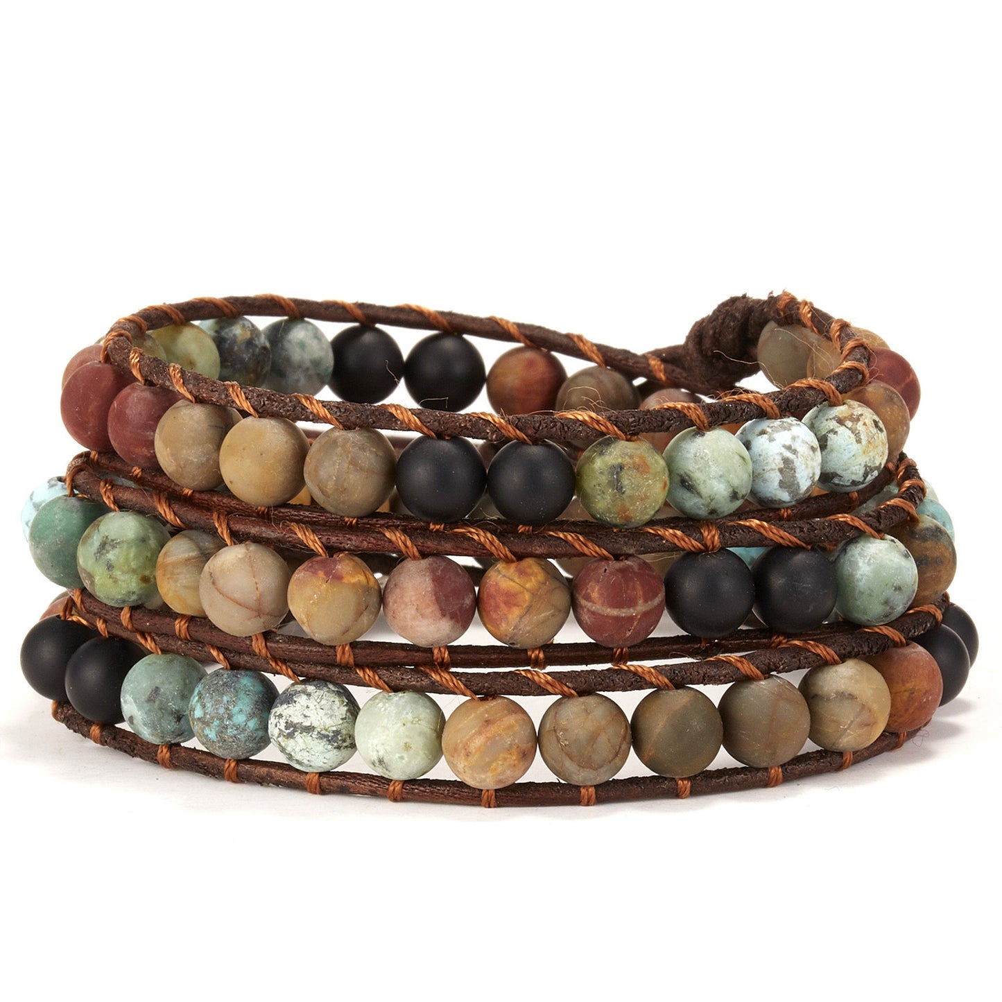 Natural Stone Seven Chakra Hand-woven Slipknot Bracelet