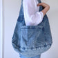 Women's Vintage Washed Denim Tote Bag