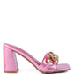 PLAYDOLL METAL CHAIN DETAIL BLOCK HEEL SANDAL
