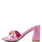 PLAYDOLL METAL CHAIN DETAIL BLOCK HEEL SANDAL