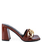 PLAYDOLL METAL CHAIN DETAIL BLOCK HEEL SANDAL
